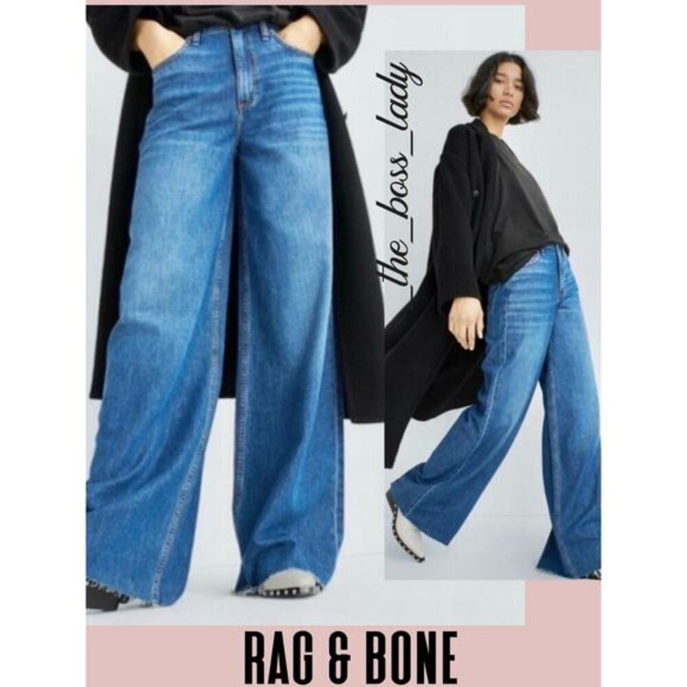 Rag & Bone Sofie jeans high rise ultra wide-leg ankle pants cotton 29